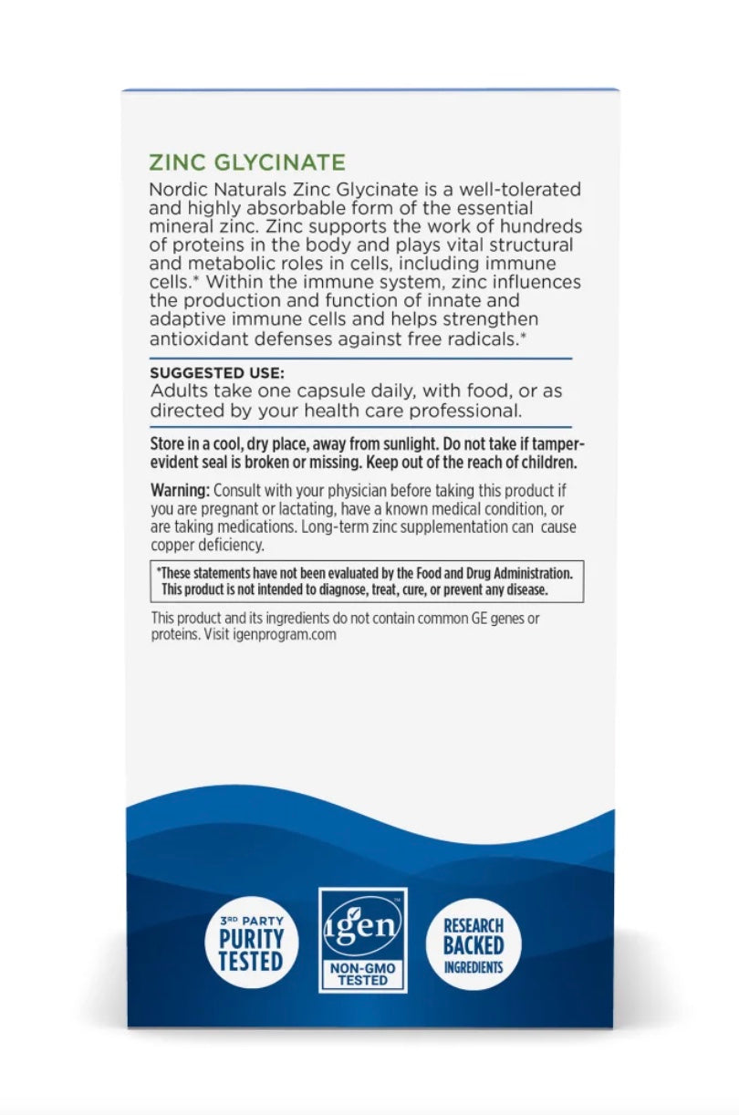 Nordic Naturals Zinc Glycinate 60ct